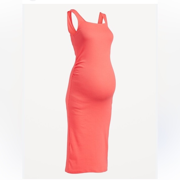 Old Navy Dresses & Skirts - Old Navy Maternity Coral Tropics Ribbed Square Neck Dress - XXL